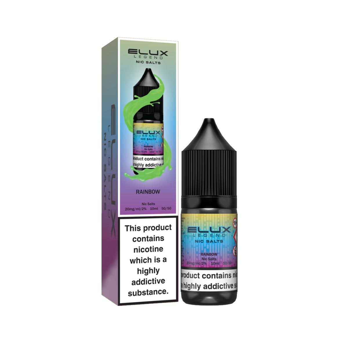Elux Nic Salts Rainbow 10ml Vape Juice – 10mg & 20mg Candy Mix Nic Sal