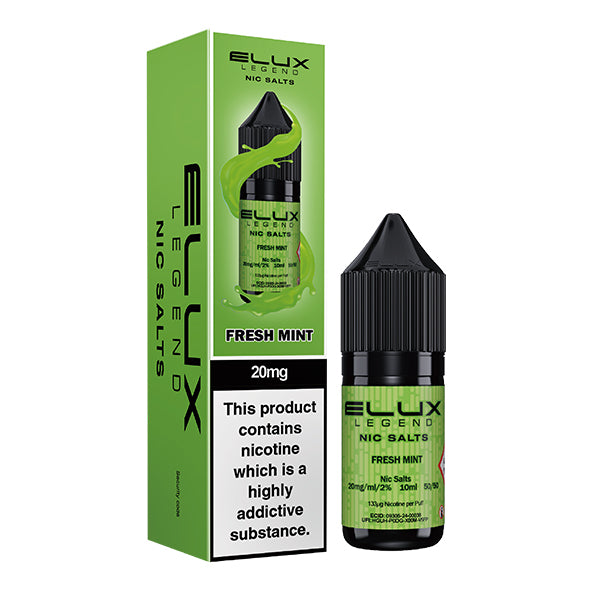 Elux Nic Salts Fresh Mint 10ml Vape Juice – 10mg & 20mg Crisp Mint Nic