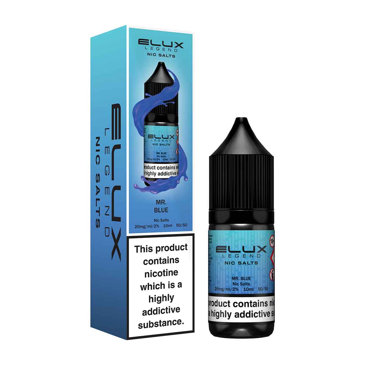 Elux Nic Salts Mr Blue 10ml Vape Juice 10mg & 20mg Berry Menthol Ble Elux Nic Salts Mr Blue 10ml Vape Juice 10mg & 20mg Berry Menthol Ble