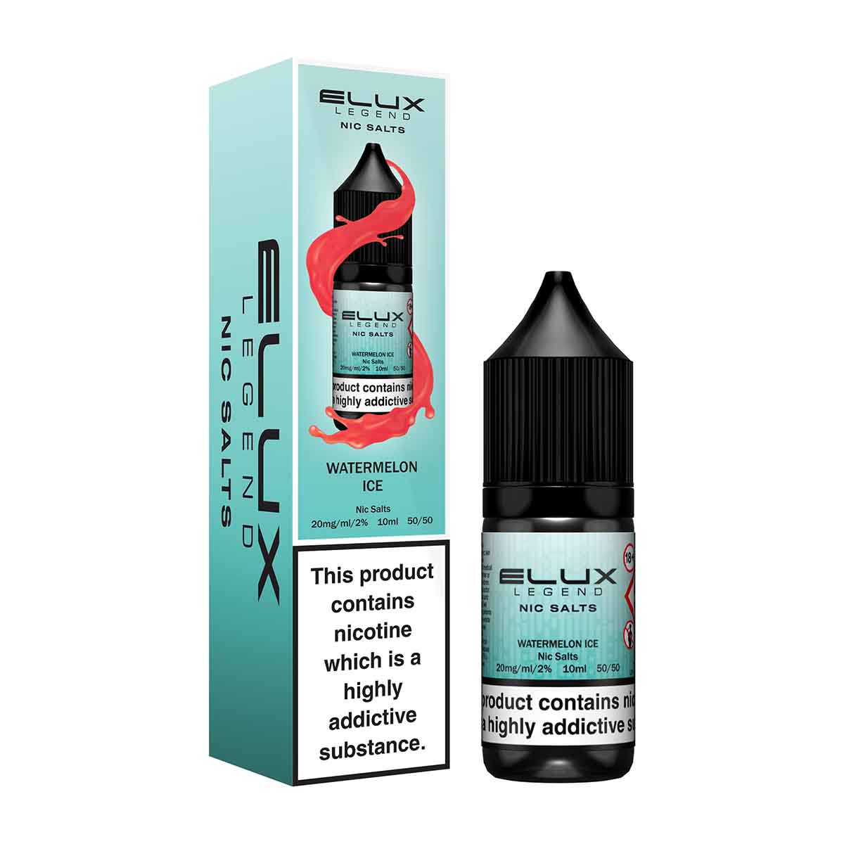 Elux Nic Salts Watermelon Ice 10ml Vape Juice  10mg & 20mg Cooling Fr
